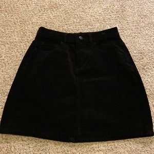 Francesca’s miami black corduroy zip up skirt